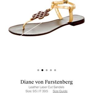 Gold Leather Diane Von Furstenburg Sandals